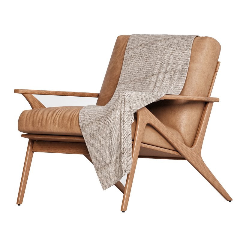 Cavett Wood Frame Armchair by Crate & Barrel - Image 3