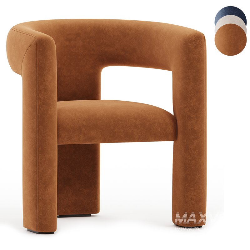 Tress Azure Blue Velvet Chair - Image 7