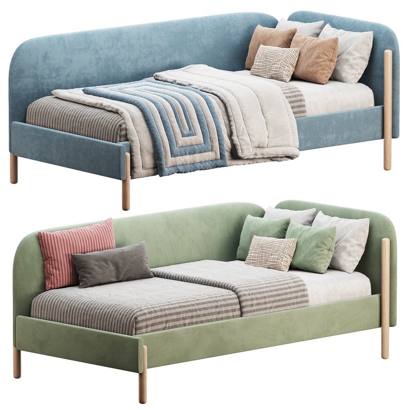 Casey Bed 90 Velvet Coral - Image 4