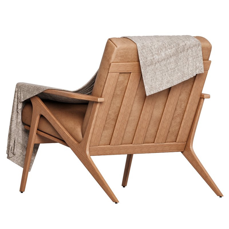 Cavett Wood Frame Armchair by Crate & Barrel - Image 4