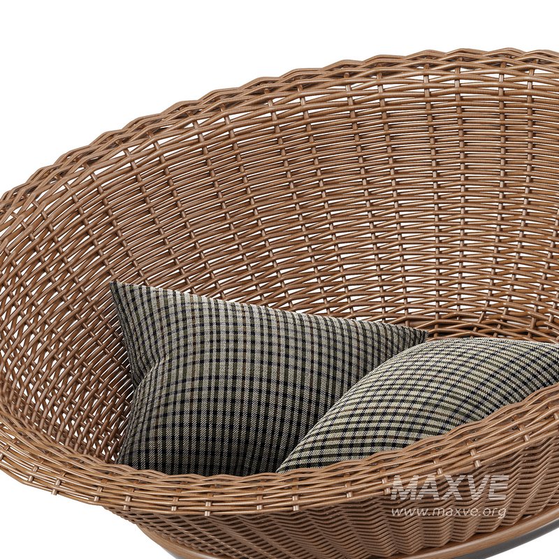 RATTAN EASY CHAIR BY ROHE NOORDWOLDE - Image 4