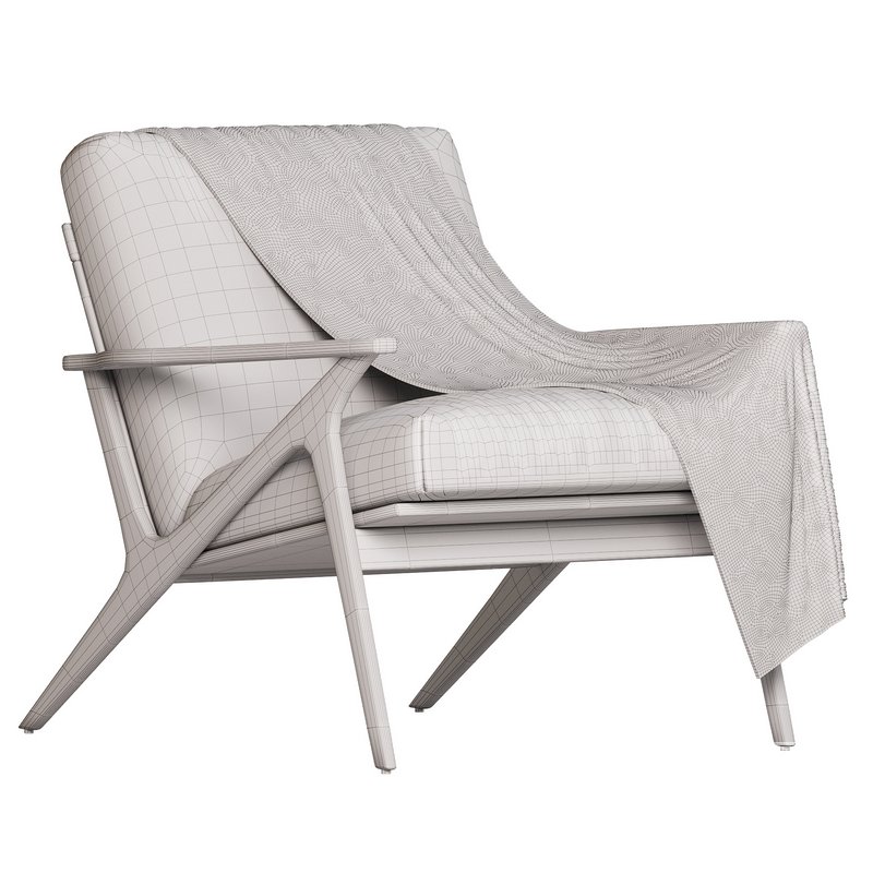 Cavett Wood Frame Armchair by Crate & Barrel - Image 5