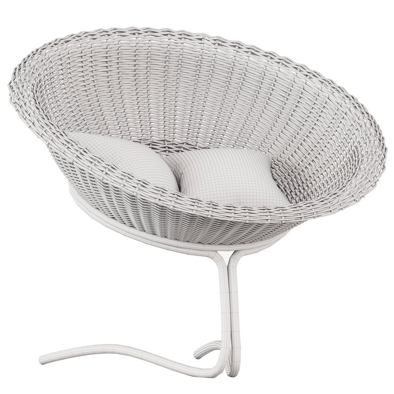 RATTAN EASY CHAIR BY ROHE NOORDWOLDE - Image 5