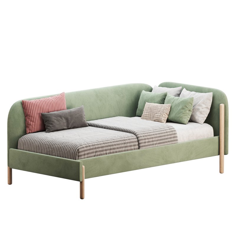 Casey Bed 90 Velvet Coral - Image 6