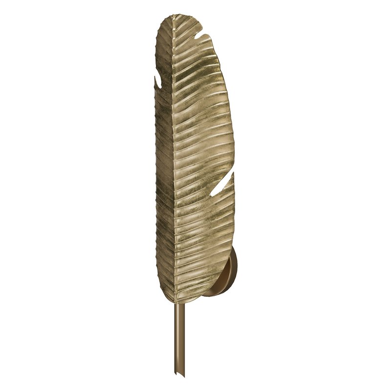 Tropical Brass Leaf Wall Sconce - Image 1