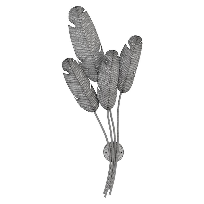 Tropical Brass Multi-Leaf Wall Sconce - Image 2