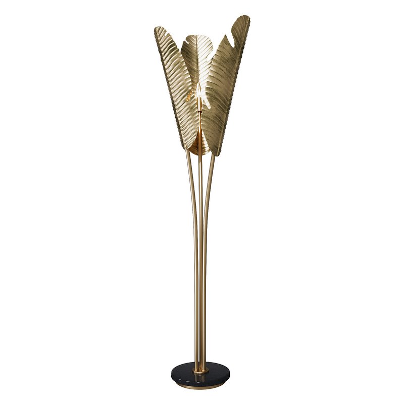 Tropical Large Brass Floor Lamp - Image 2