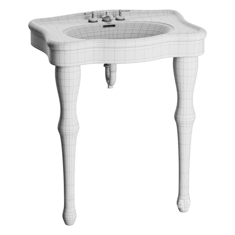 White Console Sink China Two Spindle Legs - Image 14