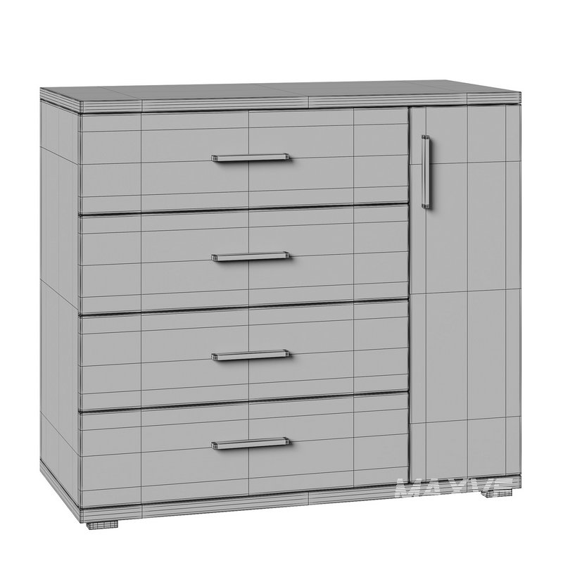 Komod INNOVO White Black Wood - Image 13