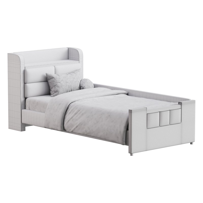 Twin Size Upholstered Platform Bed - Image 14