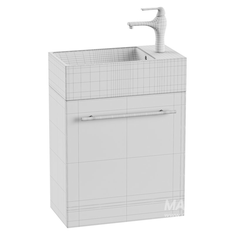 Small Wall Mounted Cabinet Vanity Bathroom Sink Cabinet Black - Image 14