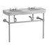 White Console Sink Double Deluxe with Black Nickel Bistro Legs - Thumbnail 13