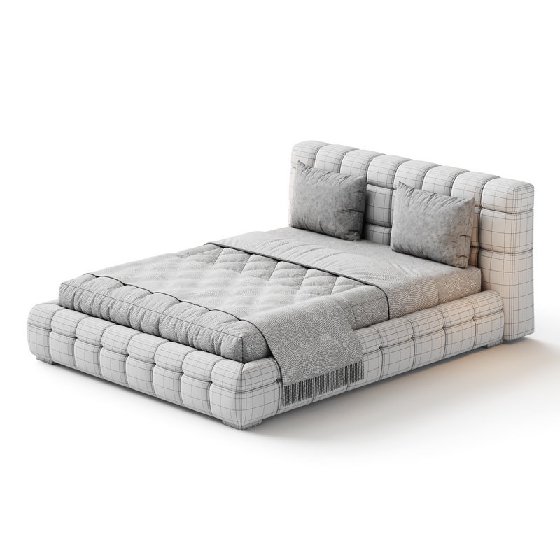 Addie White Boucle Minimalist Modern Bed - Image 14
