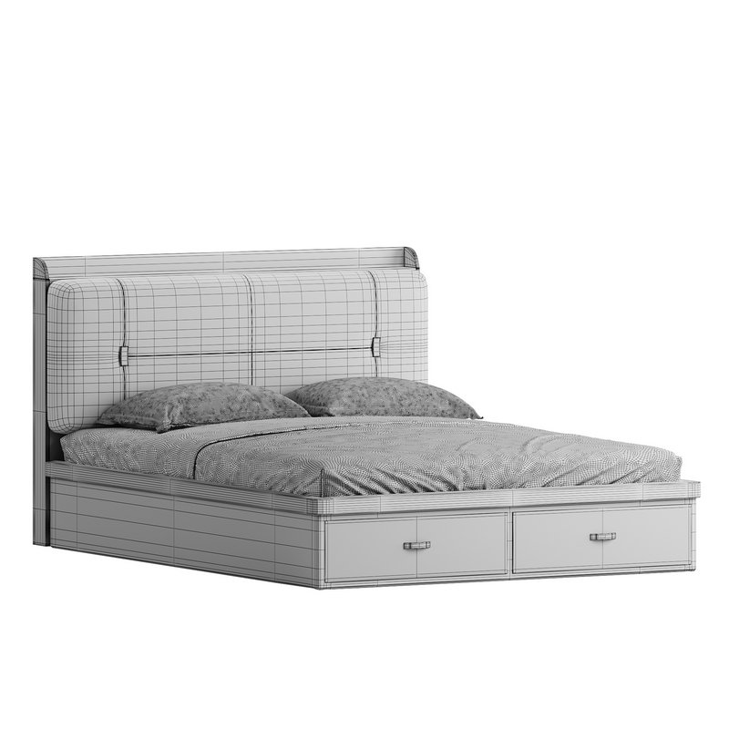 White Wooden Luxury Leather Upholstered Bed - Image 13