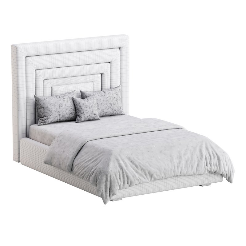 Maklaine Contemporary Navy Velvet Full Bed - Image 14