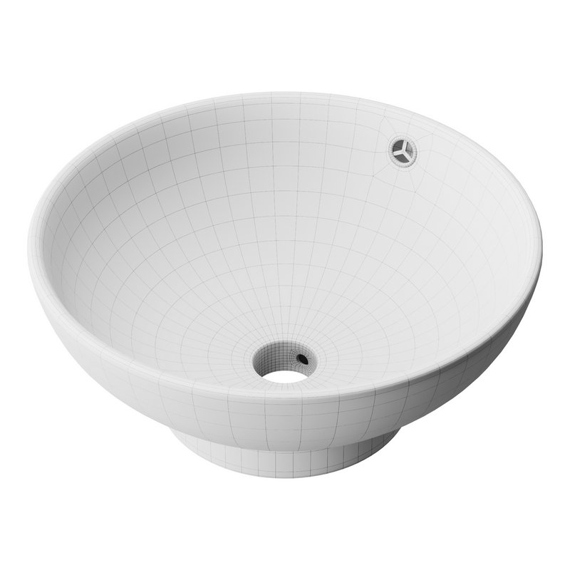 Round Countertop Vessel Bathroom Sink White with Overflow - Image 14