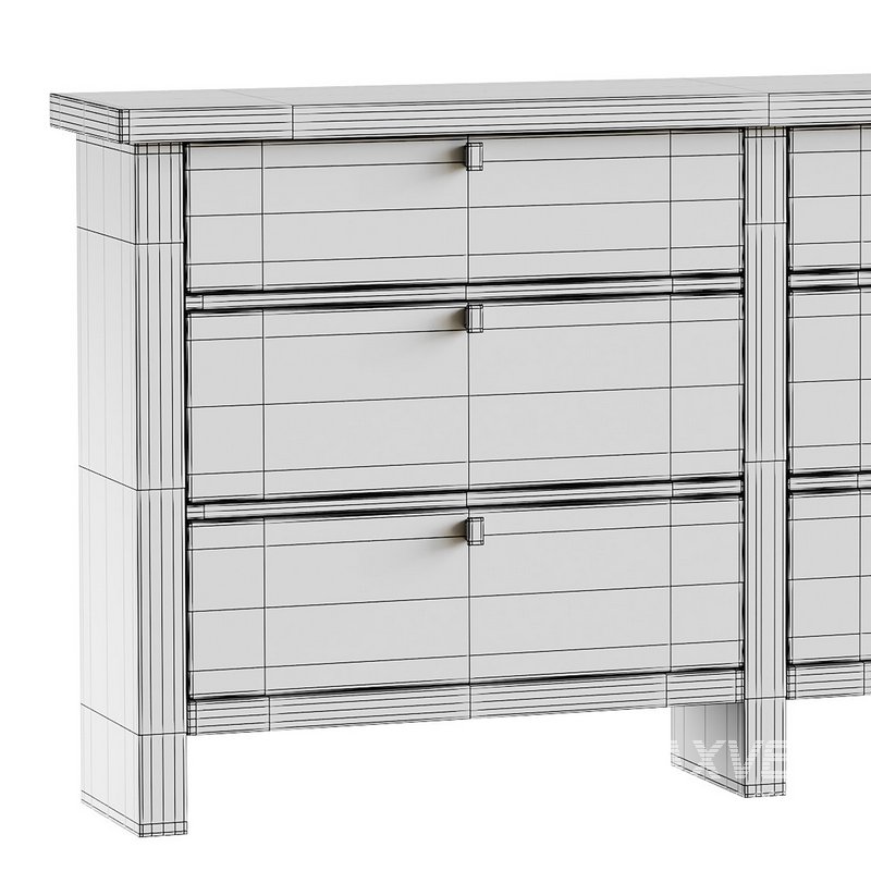 Modern Farmhouse 6-Drawer Dresser - Image 15