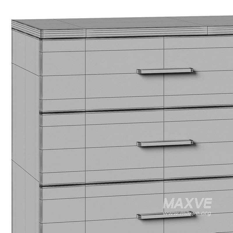 Komod INNOVO White Black Wood - Image 15