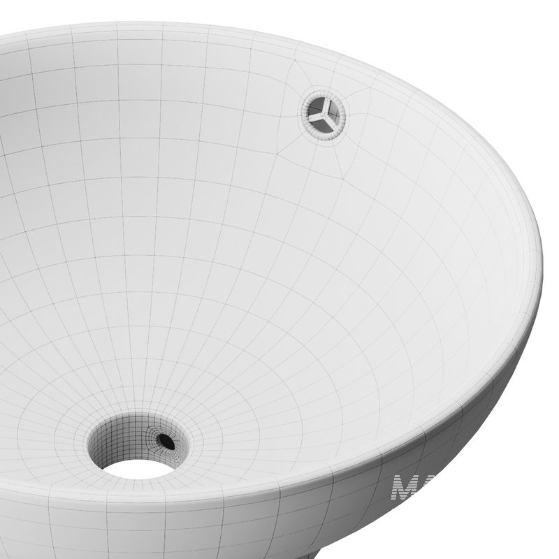 Round Countertop Vessel Bathroom Sink White with Overflow - Image 15