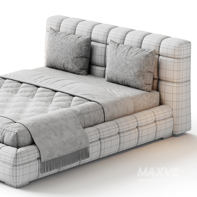 Addie White Boucle Minimalist Modern Bed - Image 15