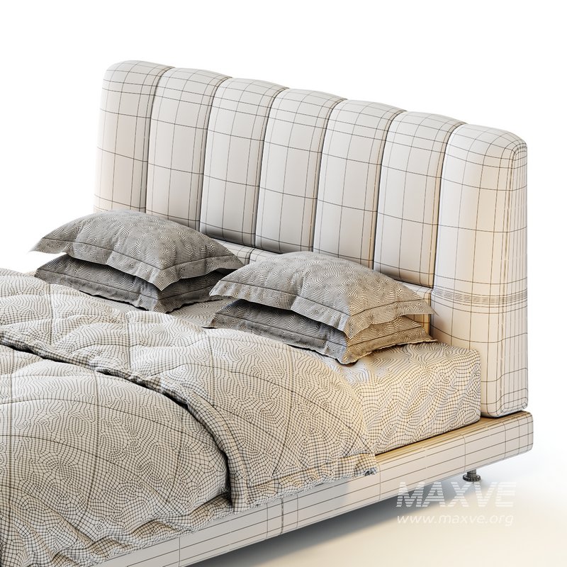 Dylan White Boucle Minimalist Bed Frame - Image 15