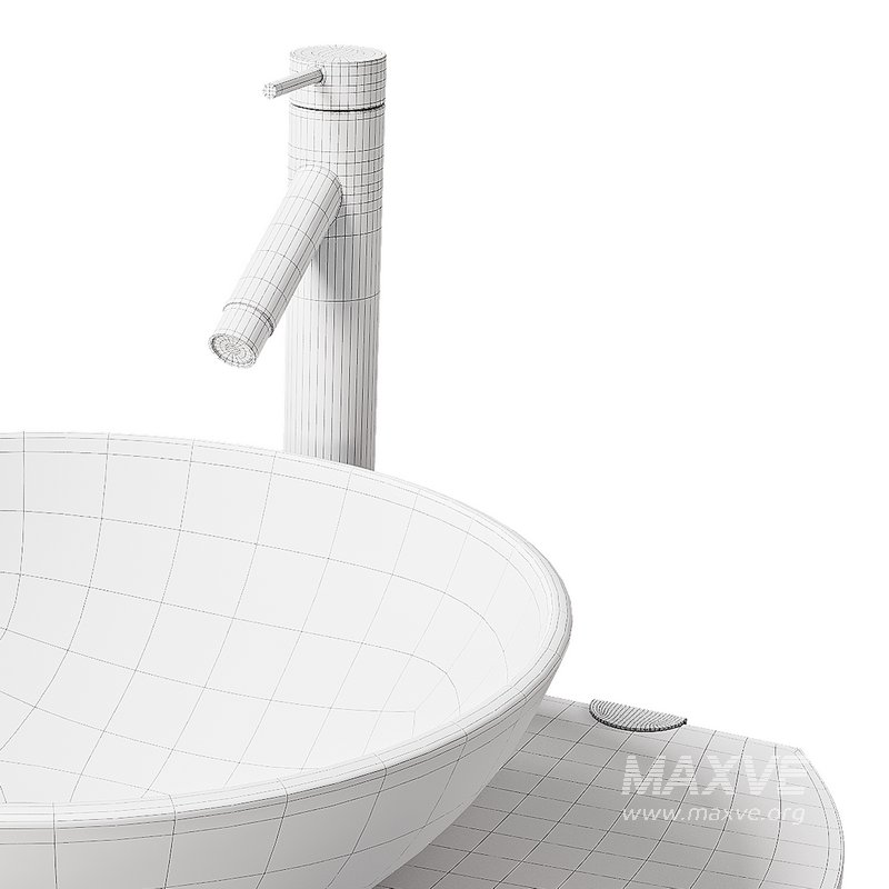 Corona 27 7 8 Glass Wall Mounted Bathroom Sink with Round Counter Faucet and Drain - Image 15