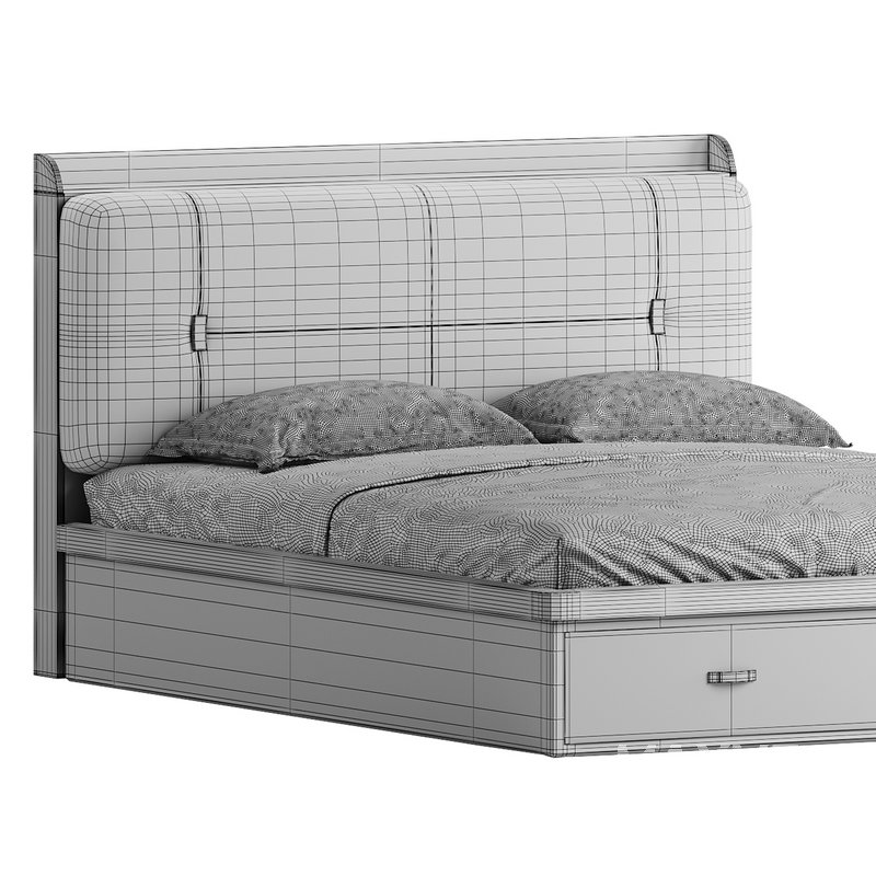 White Wooden Luxury Leather Upholstered Bed - Image 15