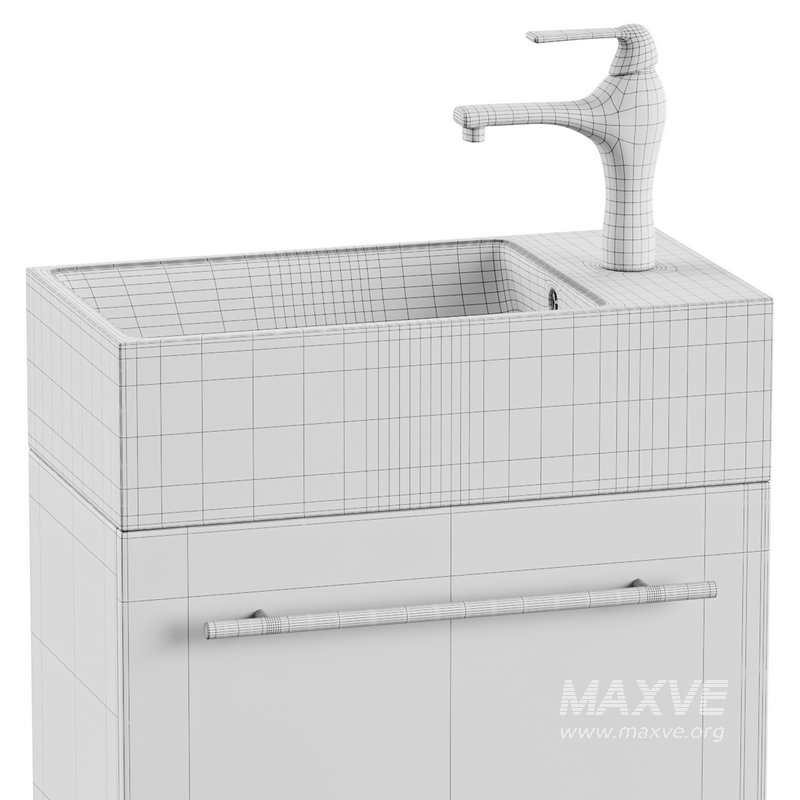 Small Wall Mounted Cabinet Vanity Bathroom Sink Cabinet Black - Image 15