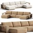 Mallorca Wood Double-Chaise Sofa - Thumbnail 1