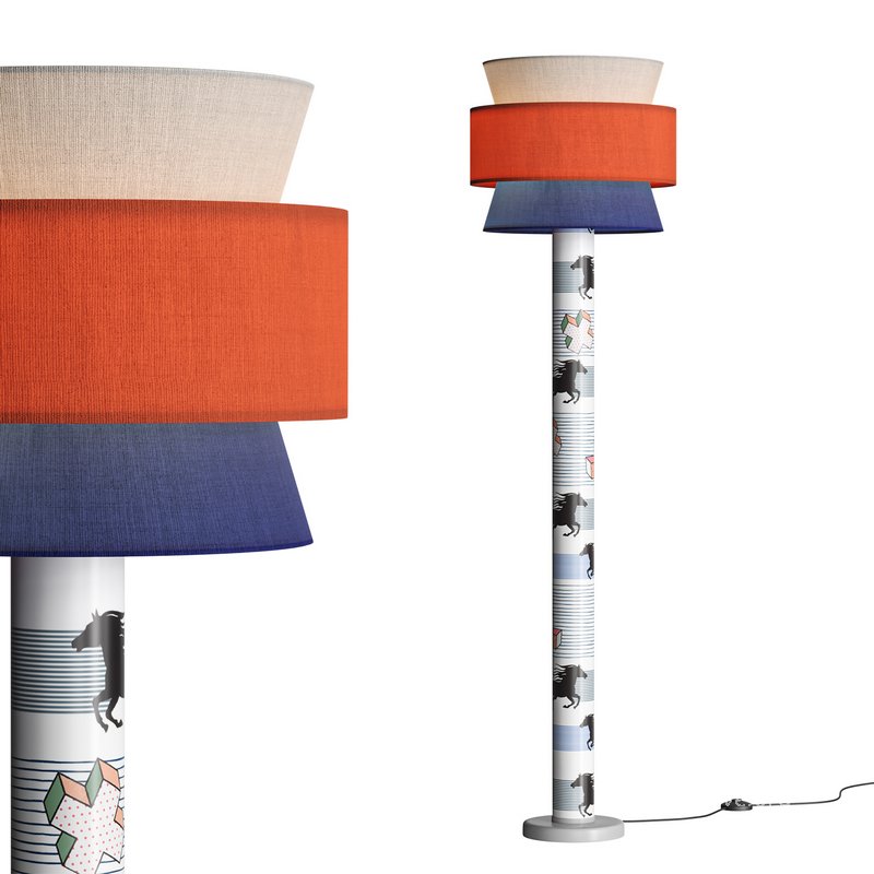 Striped Pony Floor Lamp - Image 1