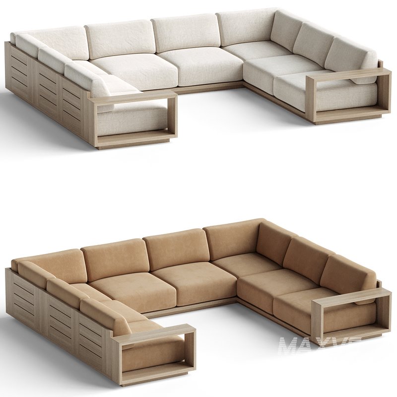 Mallorca Wood 5-Piece U-Shaped Sofa - Image 1