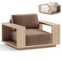 Mallorca Wood Outdoor Lounge Chair - Thumbnail 2