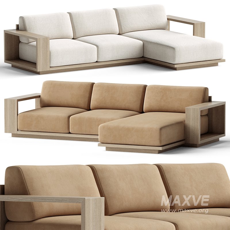 Mallorca Wood 2-Piece Right-Arm Chaise Sofa - Image 1