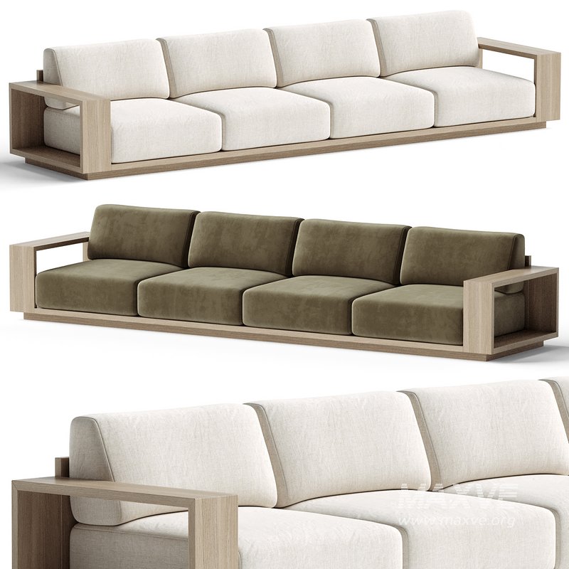 Mallorca Wood 2-Piece Outdoor Sofa - Image 1