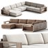 Mallorca Wood 4-Piece Left-Arm Sectional Sofa - Thumbnail 1