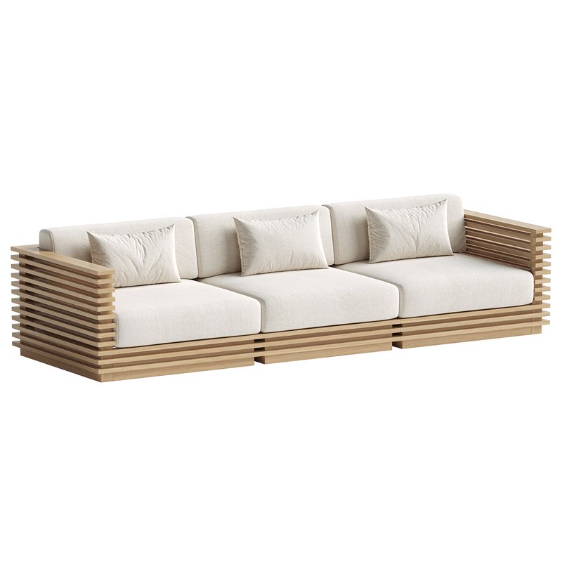 Batten Teak Outdoor Sofa - Image 2