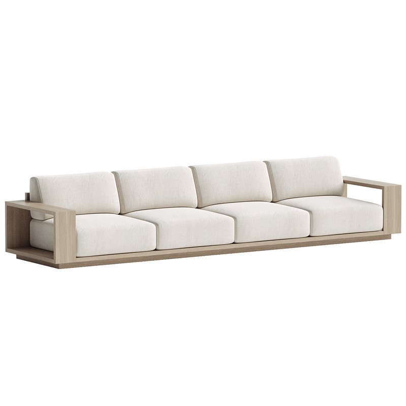 Mallorca Wood 2-Piece Outdoor Sofa - Image 2