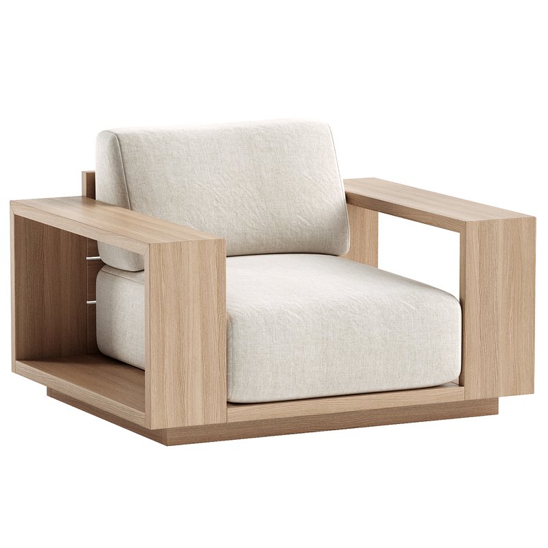 Mallorca Wood Outdoor Lounge Chair - Image 1