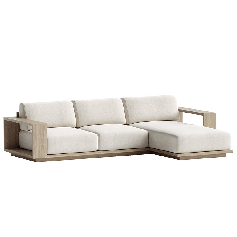 Mallorca Wood 2-Piece Right-Arm Chaise Sofa - Image 2