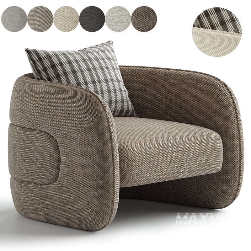 Kendra Curved Accent Chair - Image 1