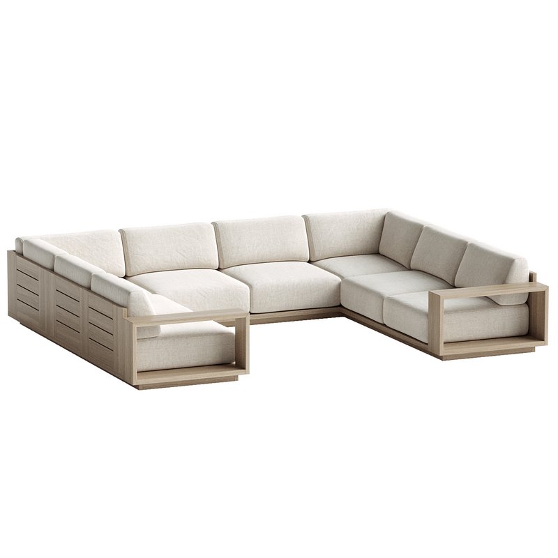 Mallorca Wood 5-Piece U-Shaped Sofa - Image 2