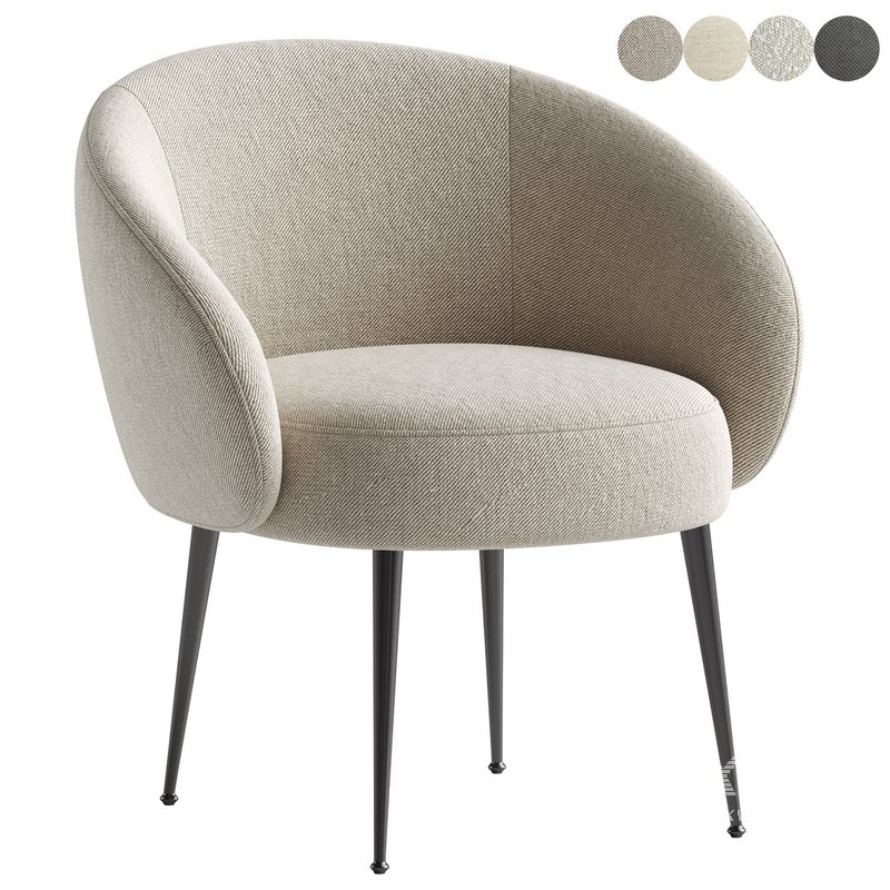 Kendra Curved Accent Chair - Image 3
