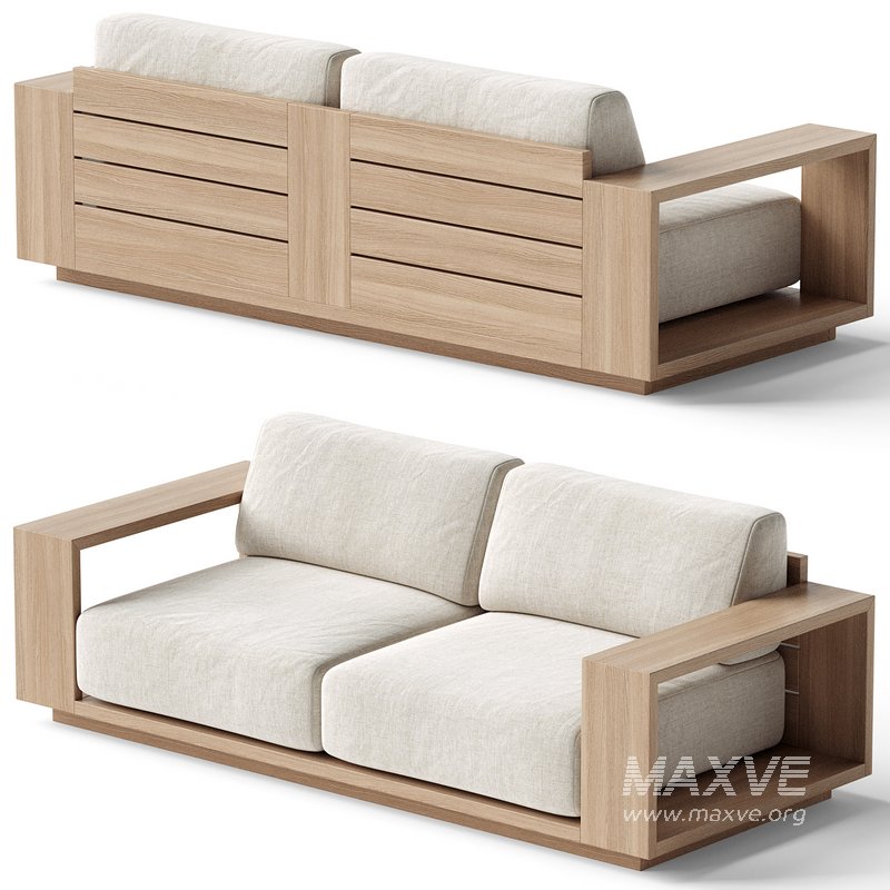 Mallorca Wood Outdoor Sofa - Image 3