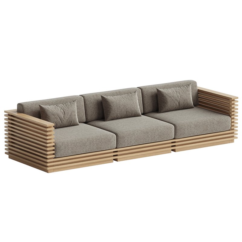 Batten Teak Outdoor Sofa - Image 3
