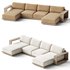 Mallorca Wood Double-Chaise Sofa - Thumbnail 3
