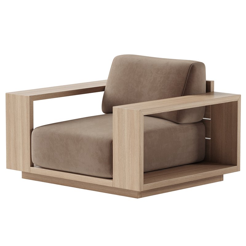 Mallorca Wood Outdoor Lounge Chair - Image 3