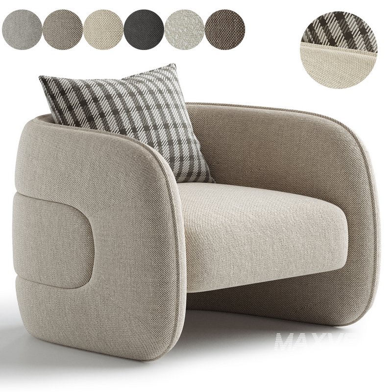 Kendra Curved Accent Chair - Image 2