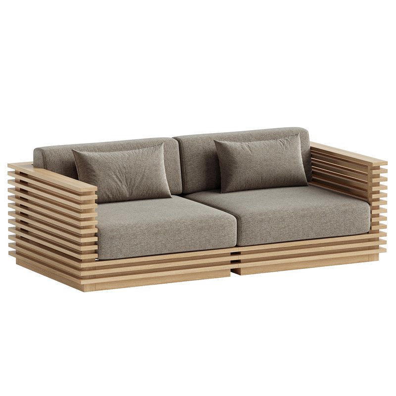 Batten Teak Outdoor Loveseat - Image 3