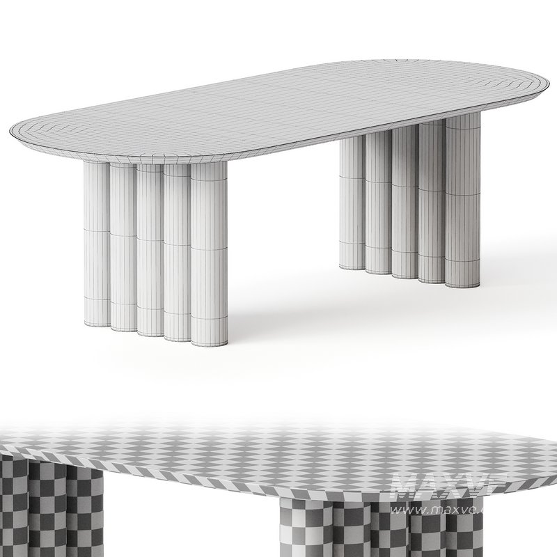 Plush Oval Dining Table - Image 4