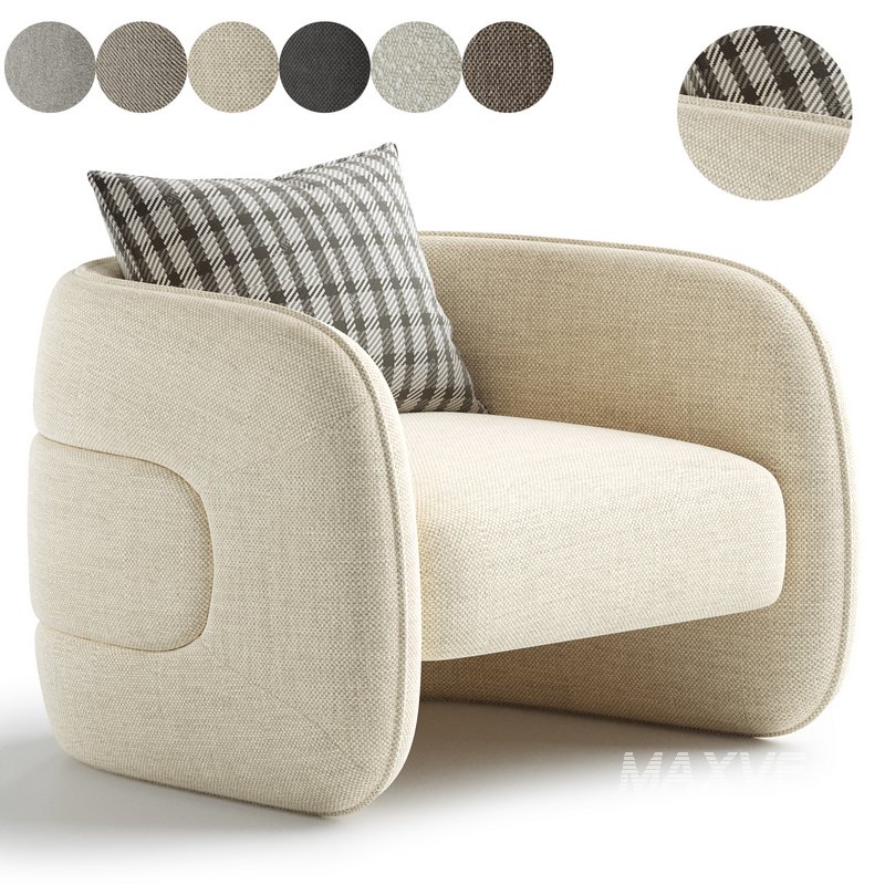 Kendra Curved Accent Chair - Image 3